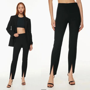 $148 Aritzia Babaton Cassatt Pant in Black Size 6 - High-waisted slit pants